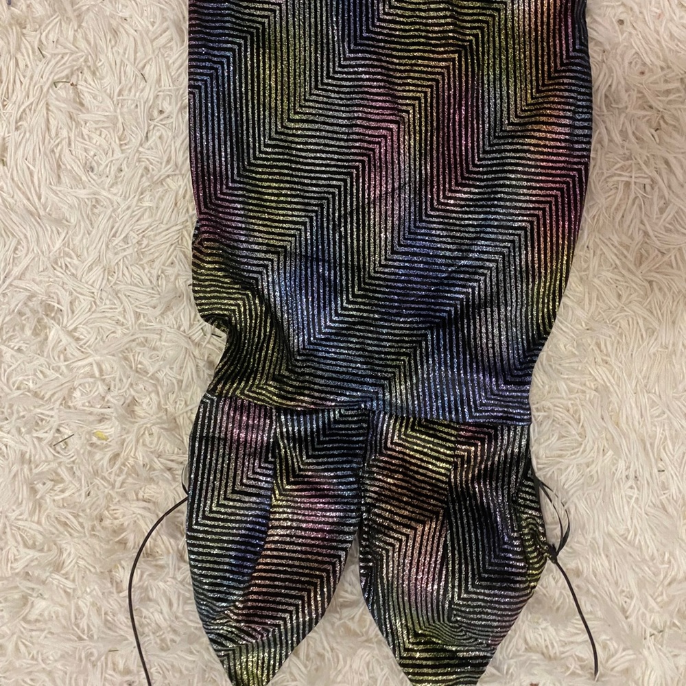 Rainbow metallic dress